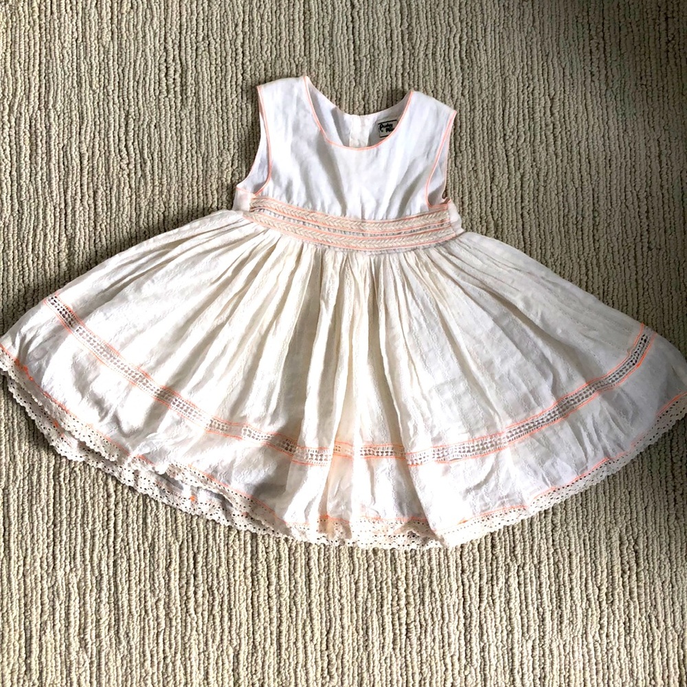 Cream colored embroidered dress